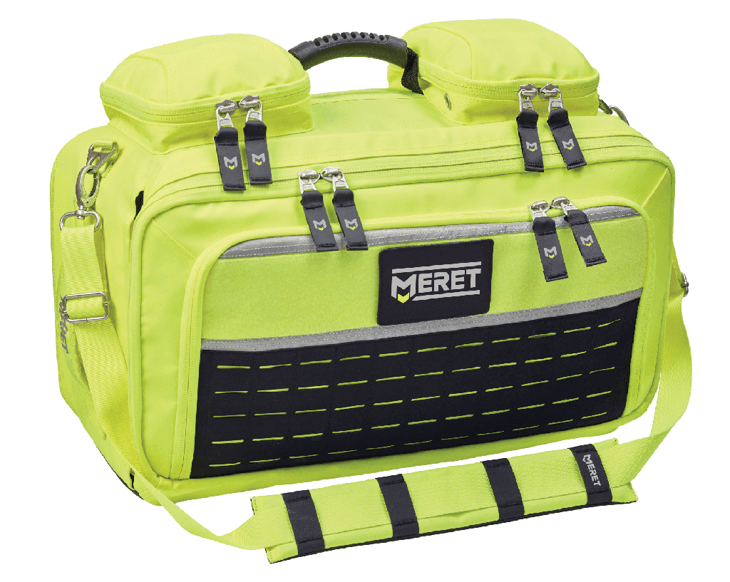 [M8101HV] Meret Omni Pro X BLS/ALS EMS Jump Bag | Color: Hi-Viz Yellow